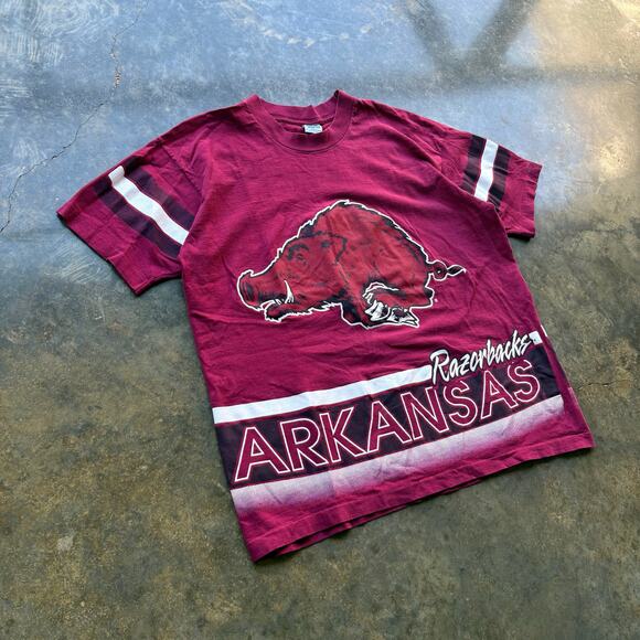 Crazy Vintage Arkansas Razorbacks Salem Aop T-shirt - Picture 2 of 4